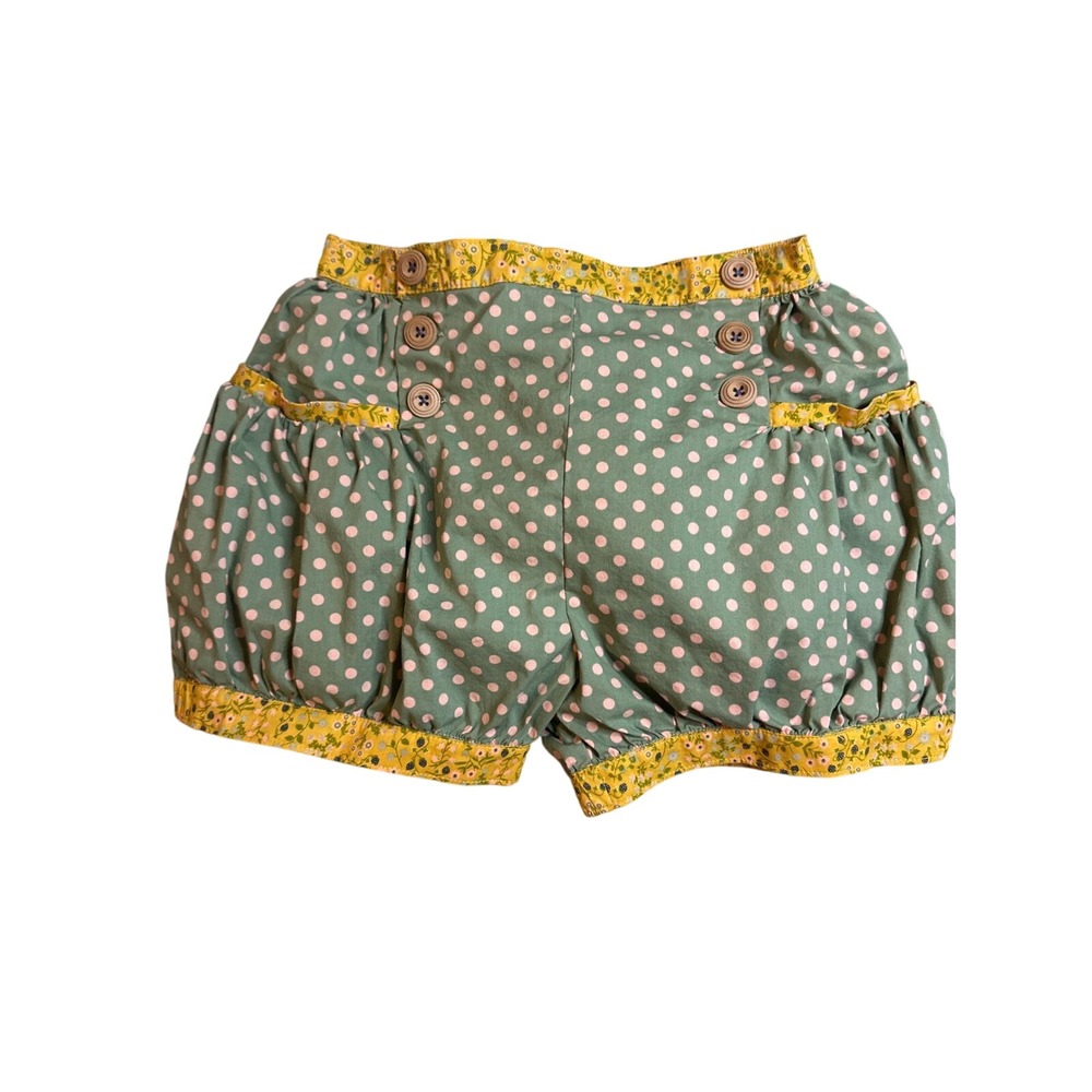 Matilda Jane x Joanna Gaines Short Polka Dot Bubble Bloomer Green Yellow Girls 8